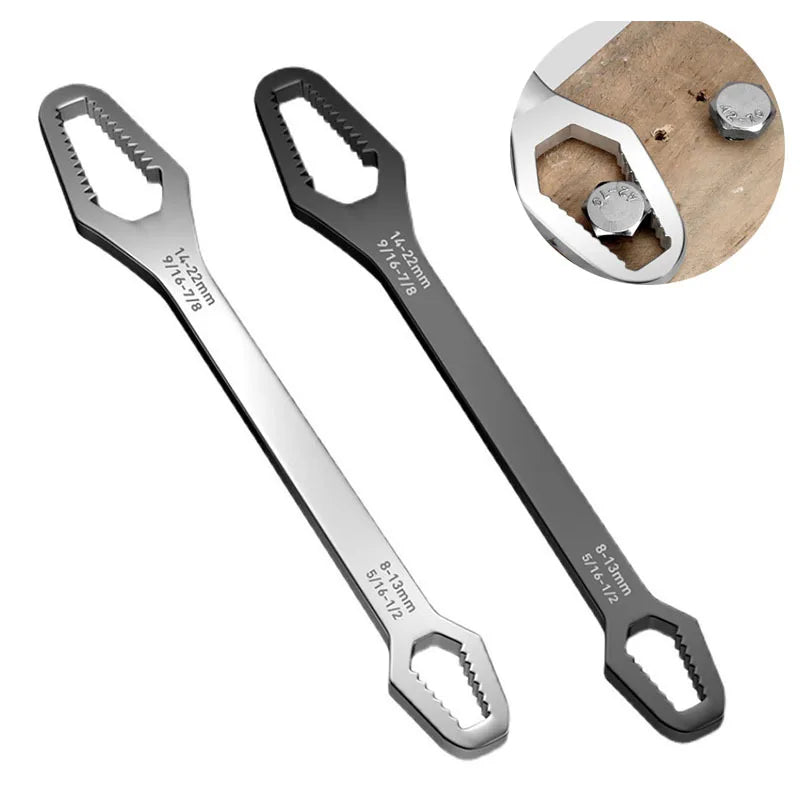Double-Head Self-Tightening Adjustable Spanner Wrench 8–22mm Adjustable Spanner Wrench HIP
