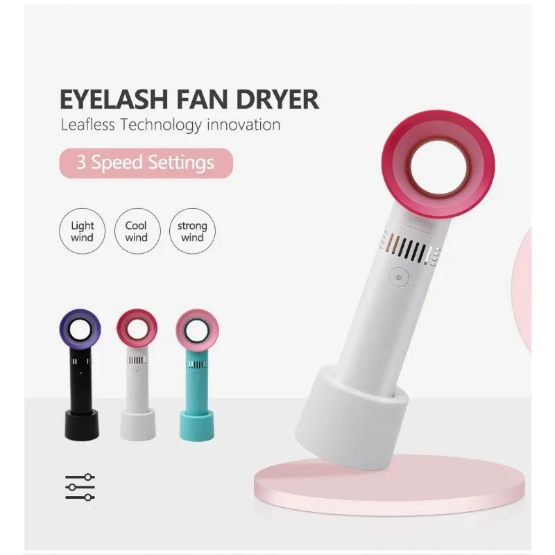 USB Rechargeable Bladeless Eyelash Dryer Fan – False Lashes Eyelash Dryer Fan HIP