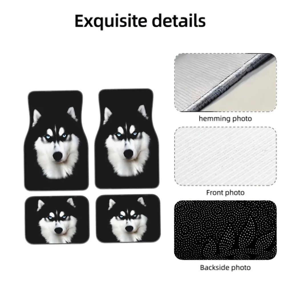 Set of 4 All-Weather Car Floor Mats – Husky Design, Universal Car Floor Mats HIP