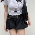 Studded PU Leather Belt D-Ring Buckle – Punk Style for Women Women's Fashion Belt HIP black 105CM