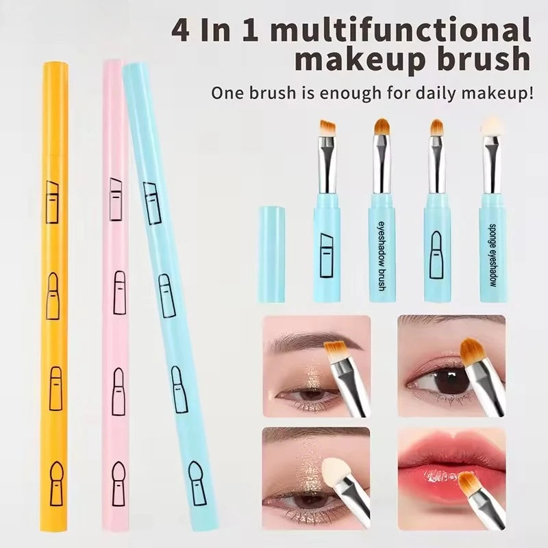 4-in-1 Detachable Makeup Brush Set – Eye, Lip & Brow Multifunctional Makeup Brush HIP
