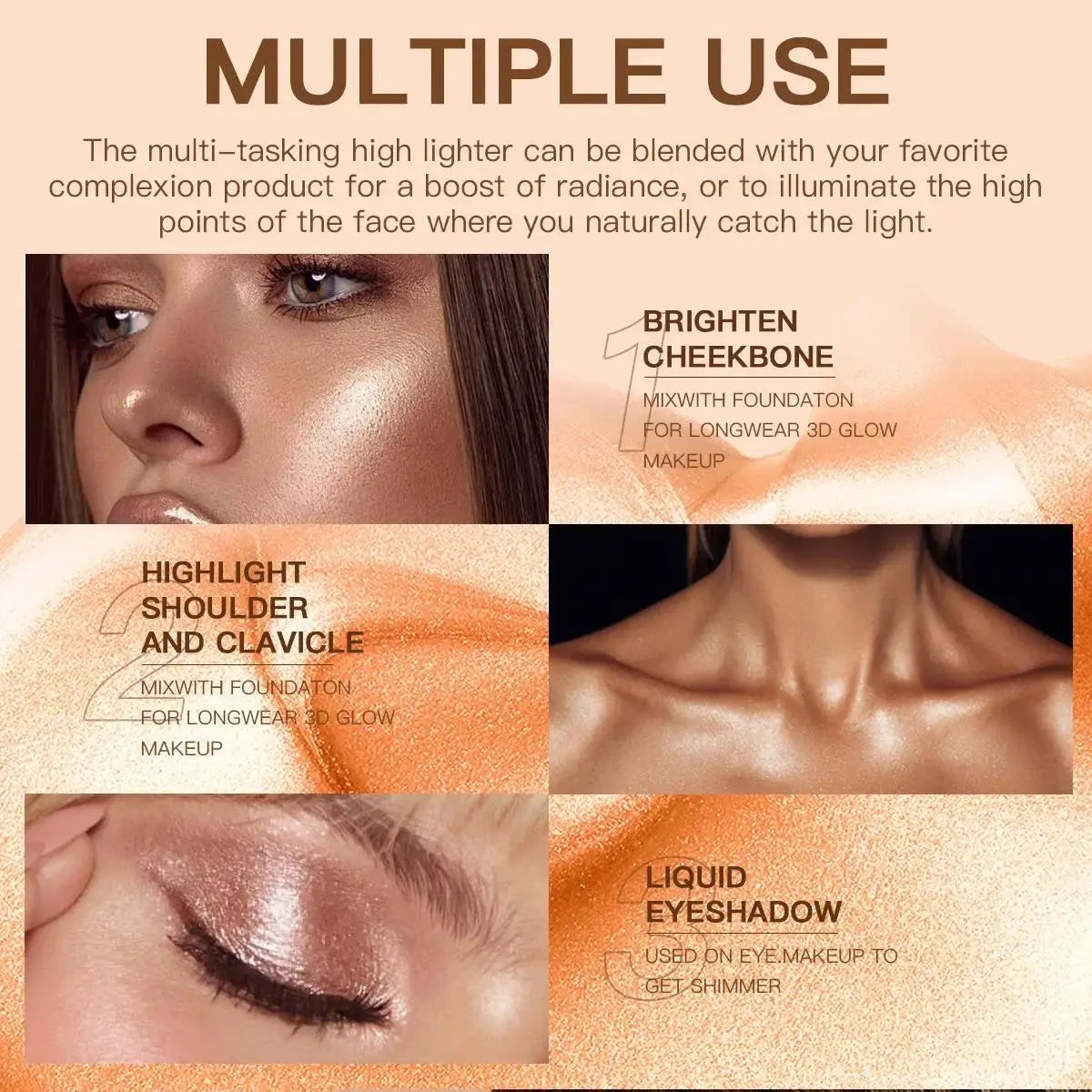 SAS Liquid Highlighter – Shimmer, Contour & Glow Makeup Liquid Highlighter HIP