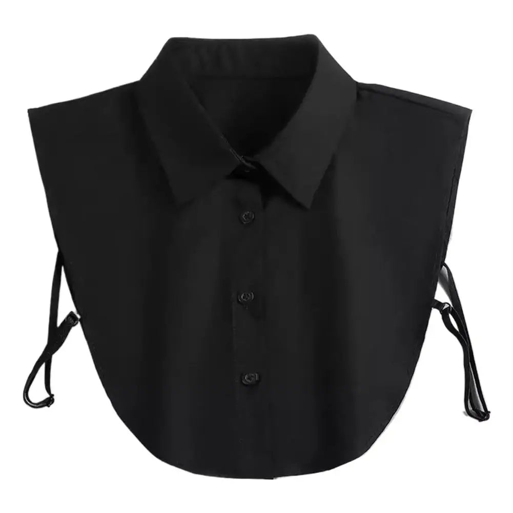 Fake Collar Detachable Collar for Girls Shirts Half False Blouse Baccalaureate Gown Tops Solid Color False Collar White/Black HIP D