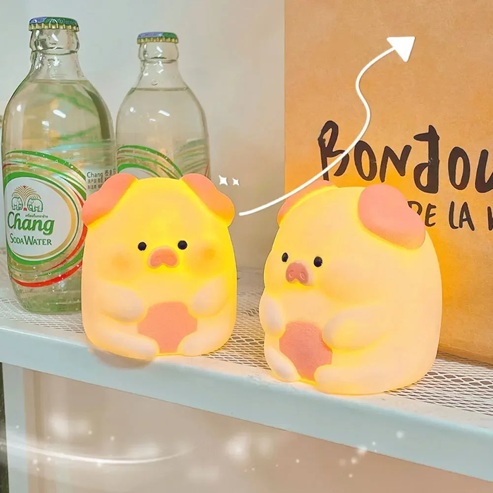 Vinyl Night Light Bedroom Decor Lights Button Battery Powered Moonlight Cartoon Animal Lamps Children Gift Decorative Lamp HIP