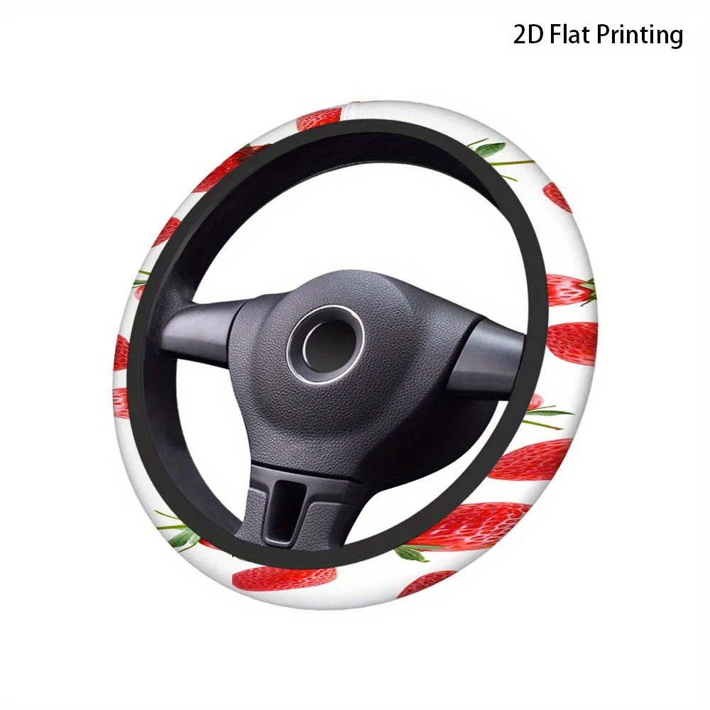 Strawberry Steering Wheel Cover – 15" Breathable Polyester Steering Wheel Cover HIP