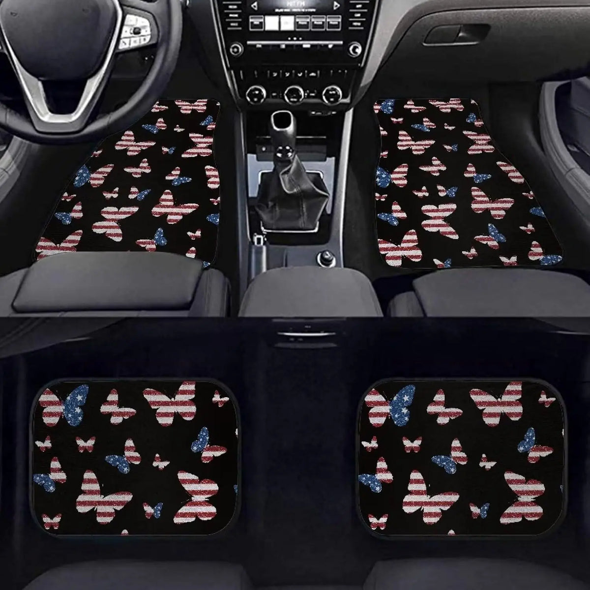USA Flag Butterfly Car Floor Mats – 4-Piece Set | HIP Car Floor Mats HIP