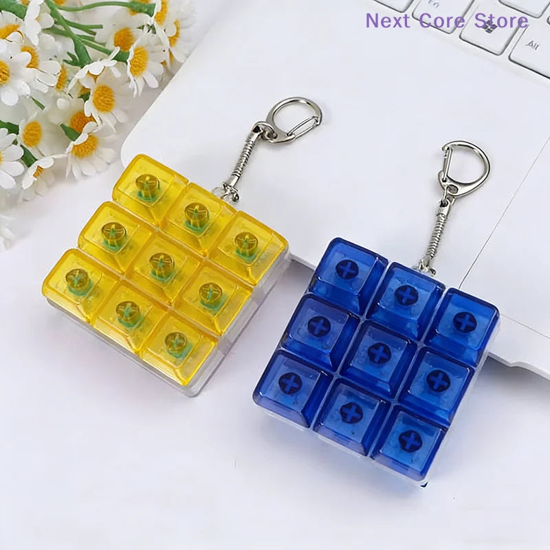 9-Key Mechanical Keyboard Switch Tester Fidget Keychain Toy Fidget Keychain Toy HIP