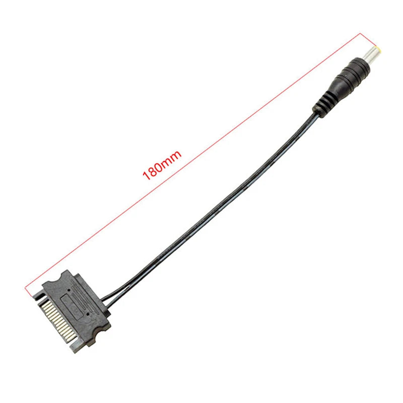 SATA 15-Pin to DC 5.5×2.1mm Power Cable 12V 5V Splitter PC Power Adapter Cable HIP