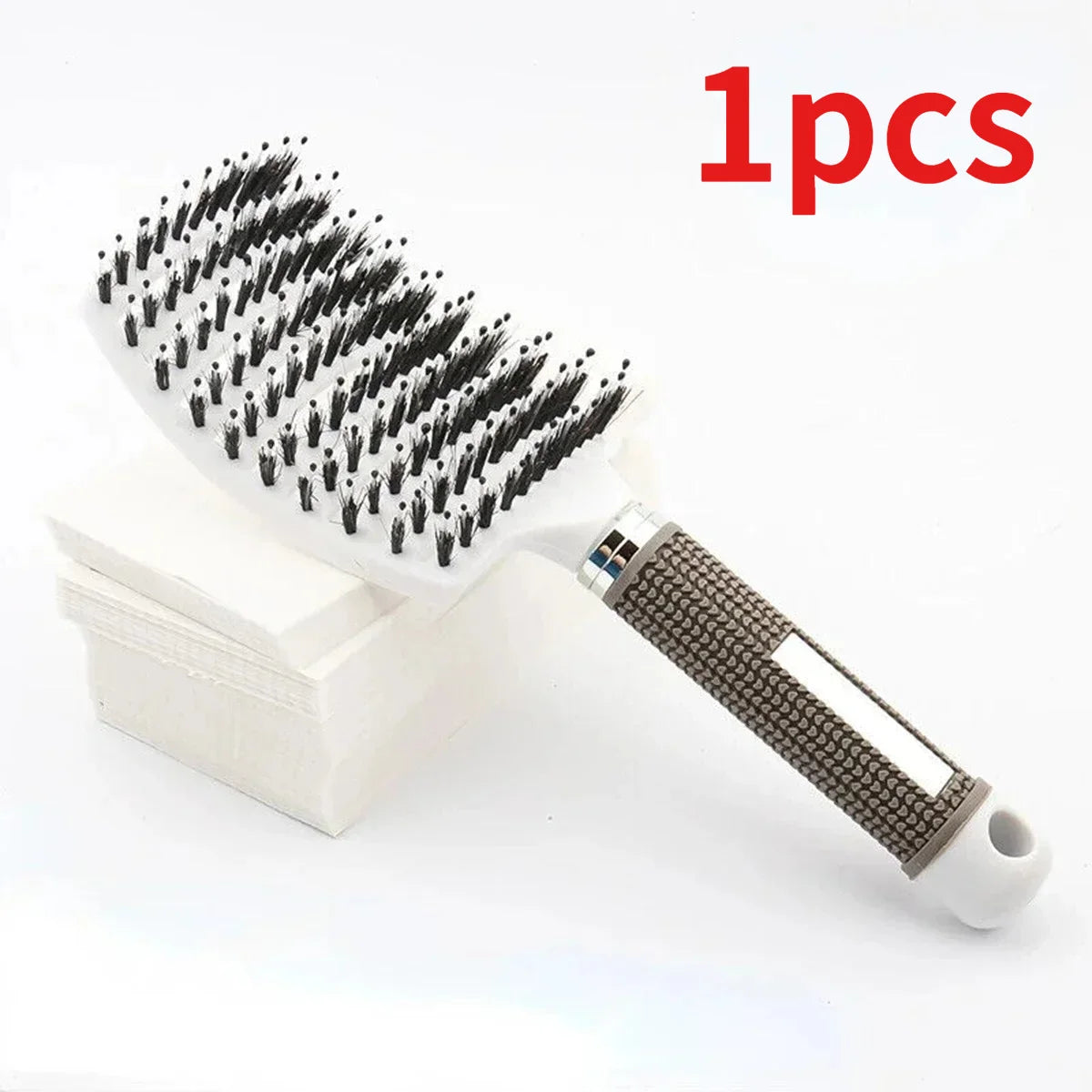 Nylon Bristle Detangling Hair Brush – Scalp Massage & Styling Detangling Hair Brush HIP C690-white 1pcs