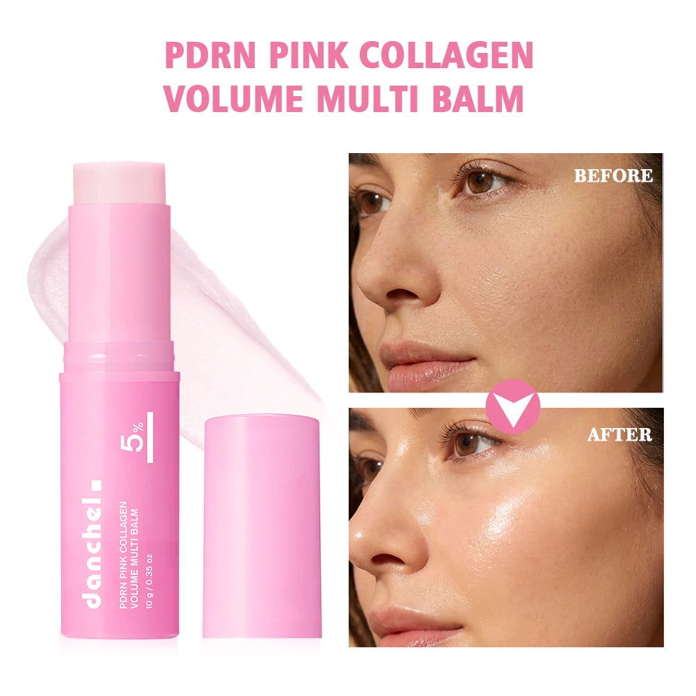 2pcs PDRN Pink Collagen Stick&Collagen Face Cream Multi Volume Balm Anti Aging Firming Anti Wrinkle Moisturizing Skincare Set HIP