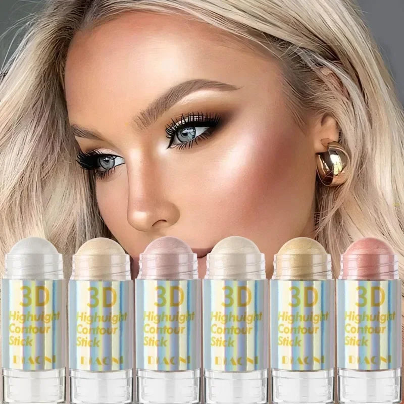 6-Color 3D Shimmer Highlighter & Contour Bronzer Stick Highlighter Bronzer Stick HIP