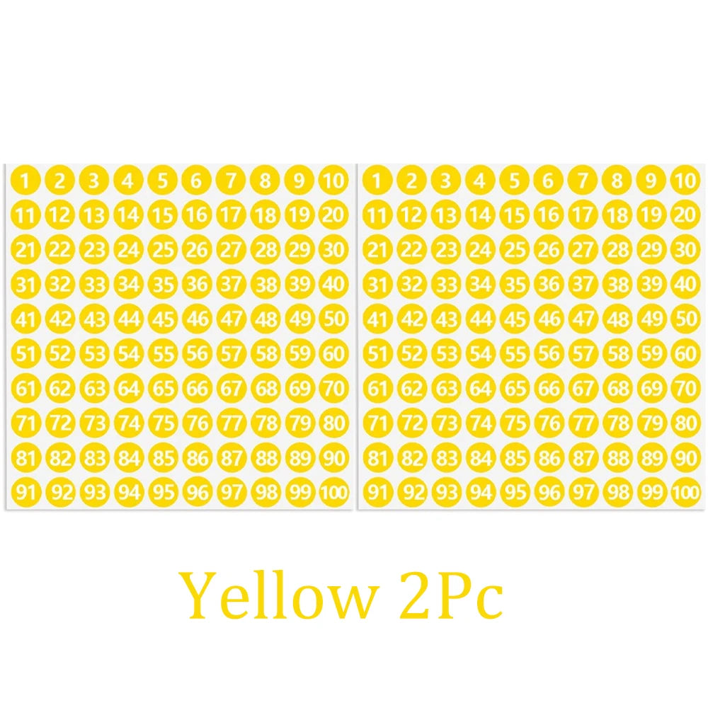 2/10Pcs Waterproof 7 Colors Number Sticker Label For Nail Polish Color Gel Varnish Marking Digital Label Sticker Manicure Tool HIP Yellow 2Pc