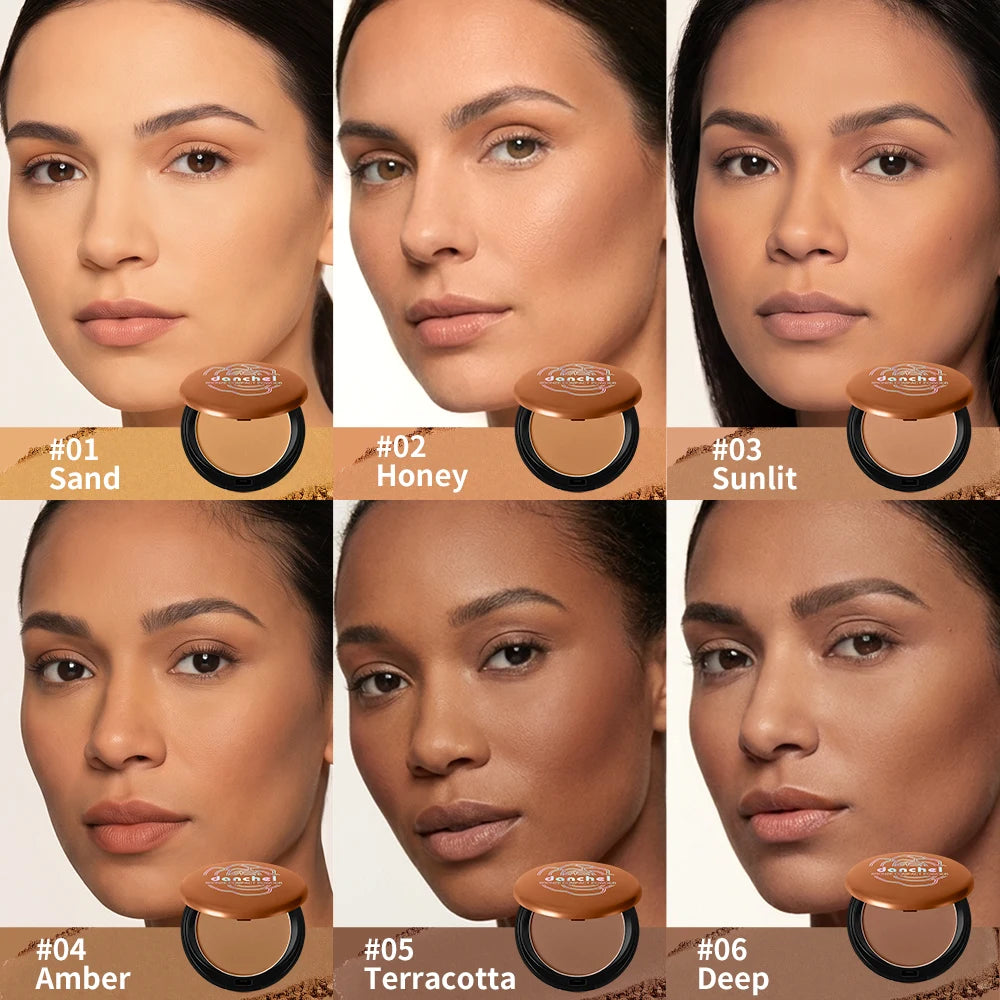 Long Lasting Compact Powder Waterproof Sweatproof Soft Matte Oil Control Setting Powder Face Makeup Cosmetic HIP