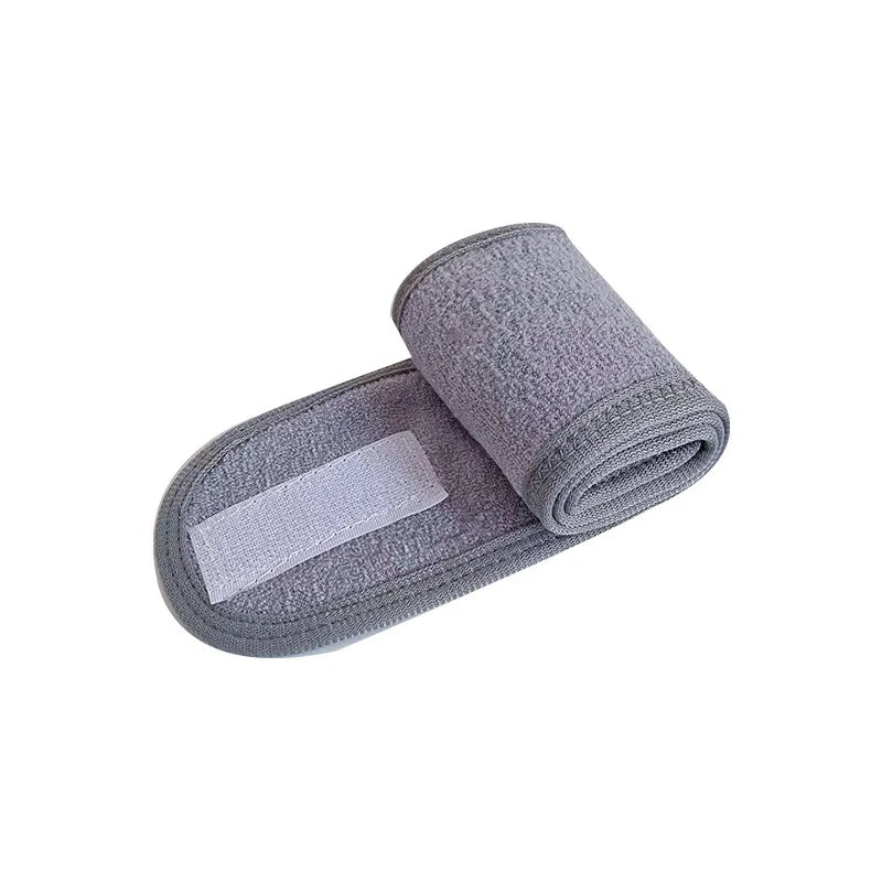 Eyelashes Extension Spa Face Headband Wrap Head Terry Cloth Headband Make Up Stretch Towel with Magic Tape Makeup Accessories HIP GRAY Chemical Fiber