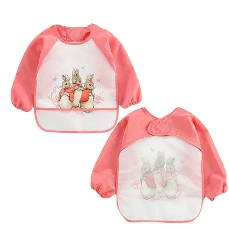 Waterproof Long Sleeve Baby Bib – Cartoon Animal Smock 0–3Y Baby Feeding Smock Bib HIP
