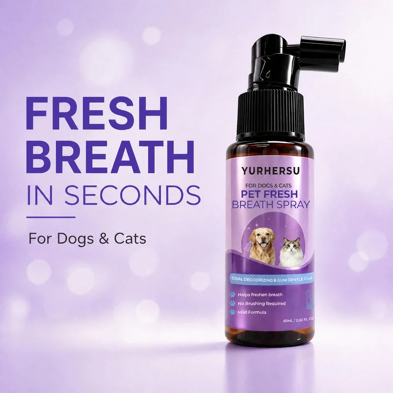 Pet Breath Spray – Daily Oral Freshener for Dogs & Cats Pet Dental Spray HIP