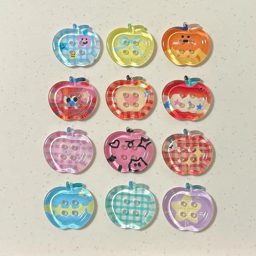 10pcs/bag Ins Style DIY Buttons for Apparel Sewing Supplies Fashion Doll Clothes Accessories and Journaling Scrapbooking Decor HIP
