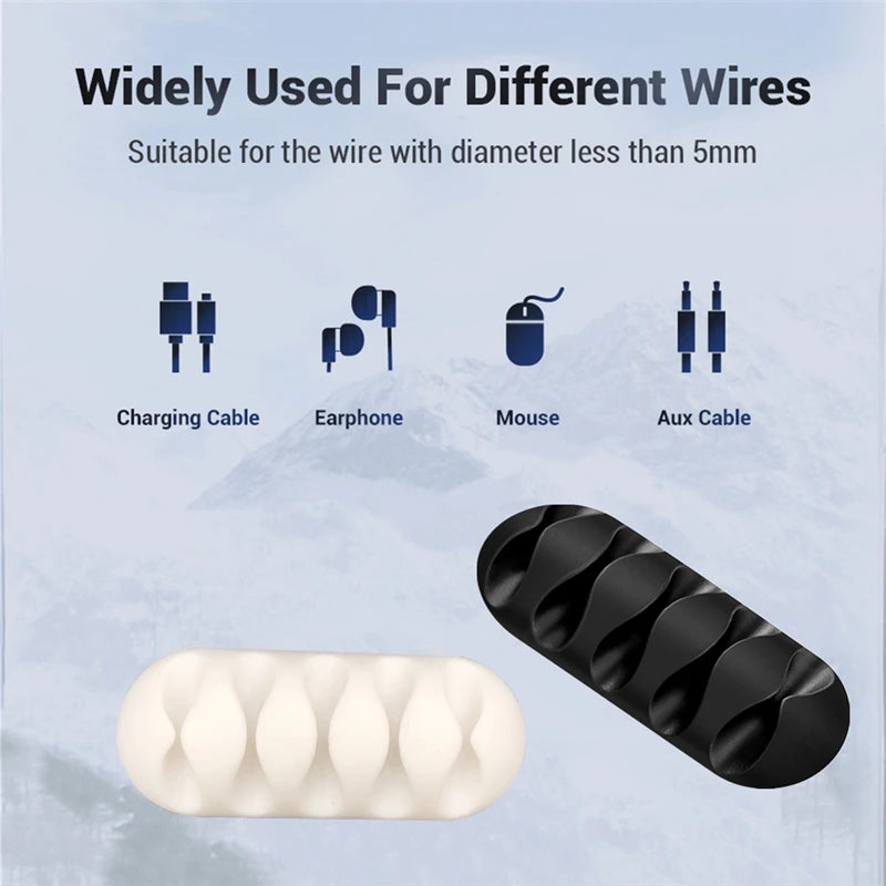Silicone Self-Adhesive Cable Clips – USB Cord Organizer Cable Organizer Clip HIP