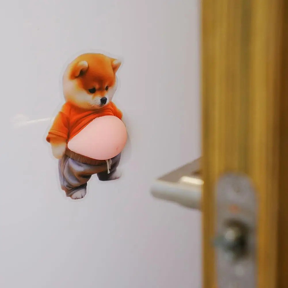 3D Shiba Inu Stickers Cute Puppy Sticker Squeezeable Phone Case Decoration Silicone Self-Adhesive Festival Supplies HIP