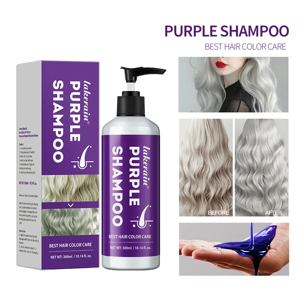 Purple Hair Dye Shampoo for Blonde to Cover Gray Non-irritating Hair Fading Yellow After Bleach Hair Shampoo Gray Hair Remedy HIP