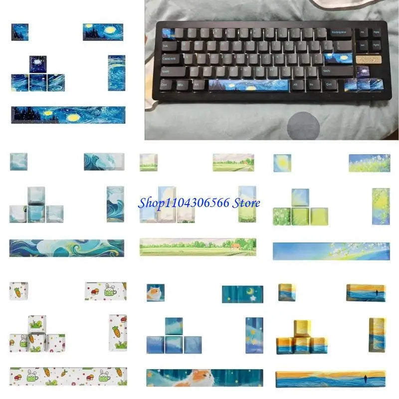 PBT Keycaps 8-Piece Set – 5-Side Dye-Sub Mechanical Keyboard Mechanical Keyboard Keycaps HIP