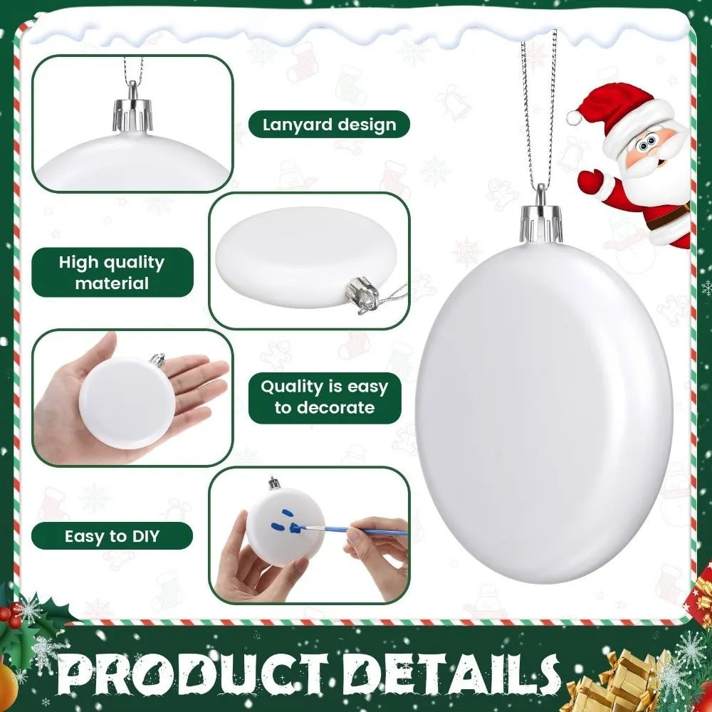 DIY Blank White Christmas Ball Ornaments with Gold Loop 5/12pk DIY Christmas Ornaments HIP