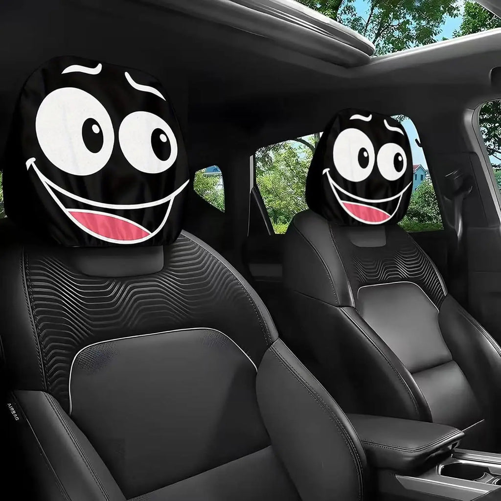 2-Pack Cartoon Eyes Car Headrest Covers – Soft & Washable Car Headrest Cover HIP