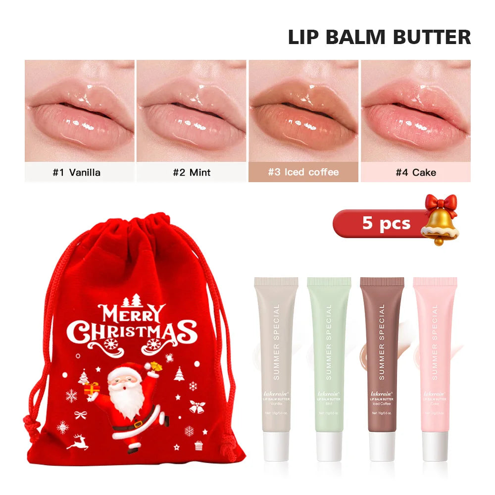 5pcs Lip Stain Hydrating Lip Balm Plumping Lip Oil Glossy Lip Glaze Stick Moisturizing Lip Cosmetic Christmas Gift For Women HIP 5 pcs