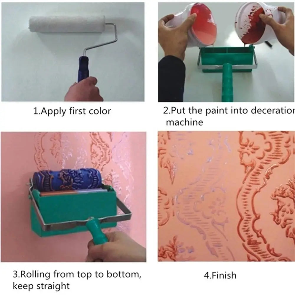 DIY Texture Grain Paint Roller – Wall Pattern Decorating Tool Decorative Paint Roller HIP