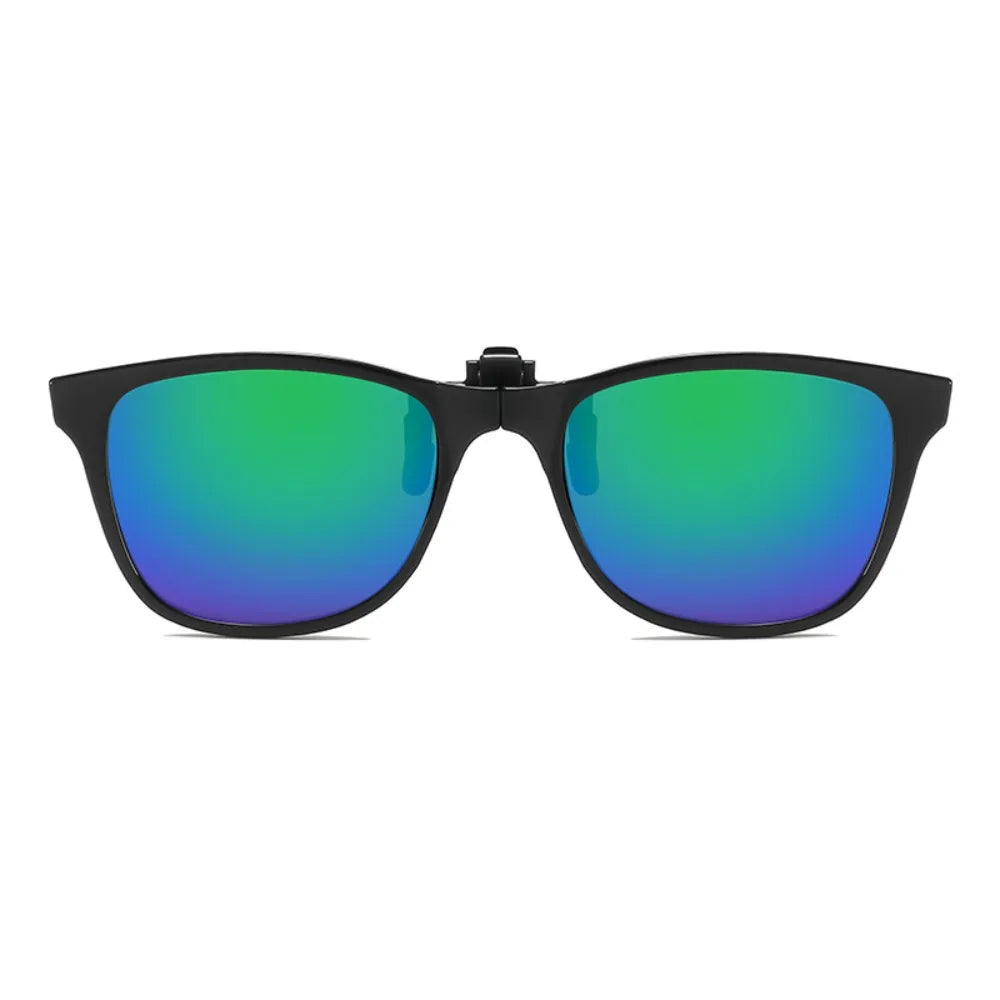 Vintage Square Clip-On Sunglasses – Foldable Blue Light Blocking Clip-On Sunglasses HIP Green