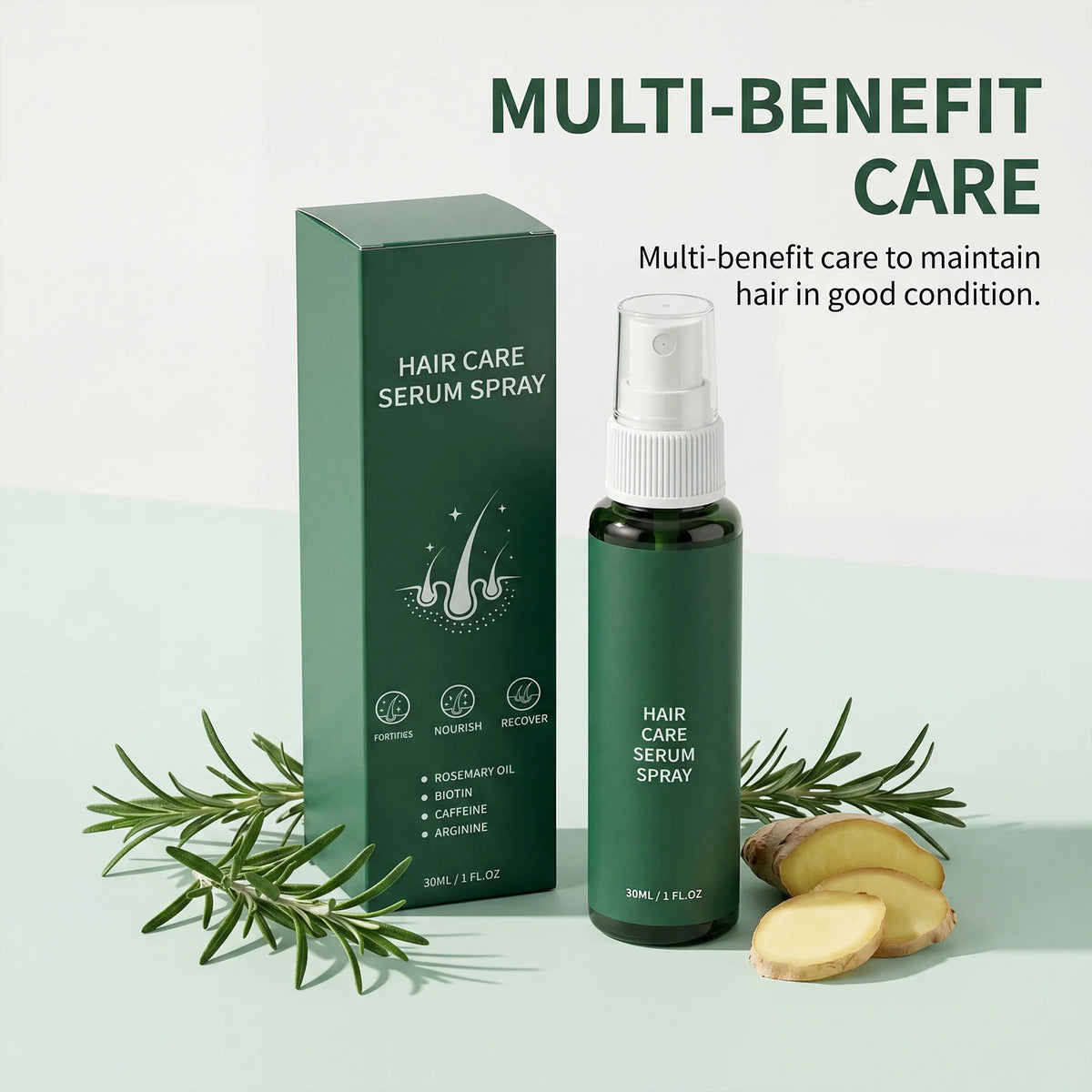 Rosemary Ginger Hair Serum Spray – Anti-Frizz & Nourishing Hair Serum Spray HIP