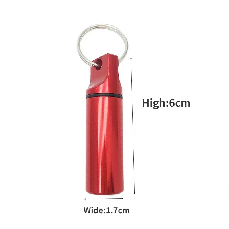Waterproof Aluminum Pill Box Case with Key Ring | Airtight Pill Case Organizer HIP