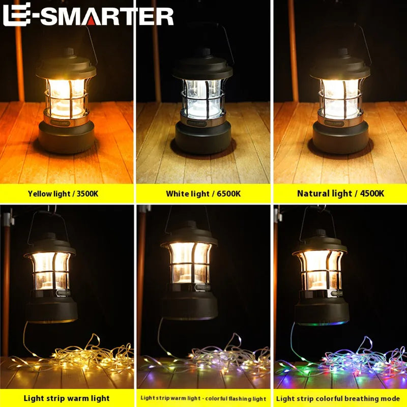ESMARTER LED Camping Lantern with 15M String Lights & Dimmer Camping Lantern HIP