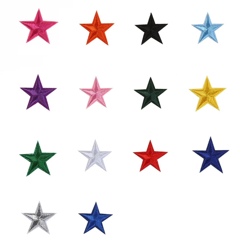 10 Pcs Small Star Embroidery Iron Patch Stickers DIY Clothing Decoration and Repair Clothing Patches Clothing Sewing Supplies HIP