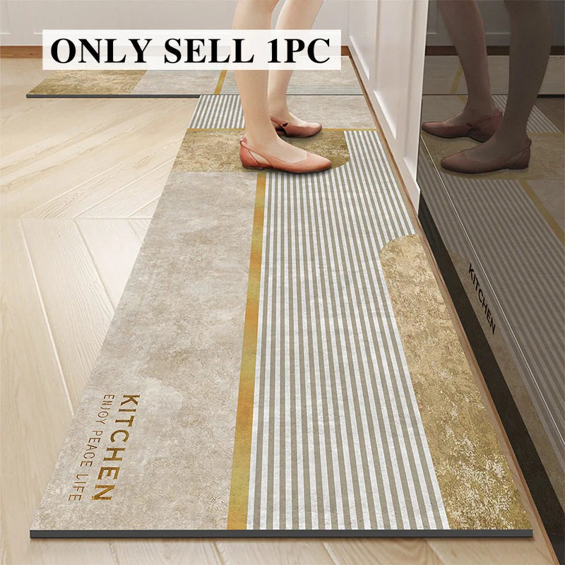 Ultra-Absorbent Non-Slip Kitchen Floor Mat – Diatomite Rug Kitchen Floor Mat HIP GU6928-G 1pc 100x150cm