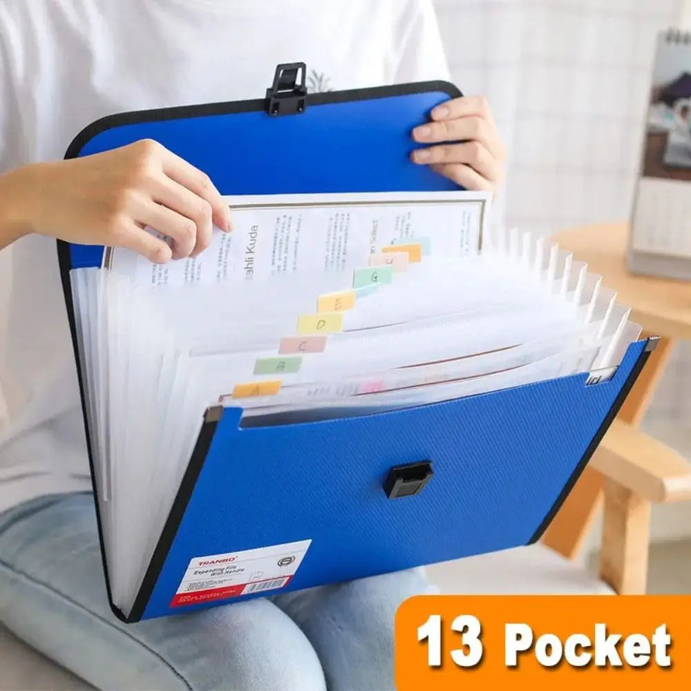 A4 Expanding Accordion File Folder – 13 Pocket Organizer Expanding File Folder HIP