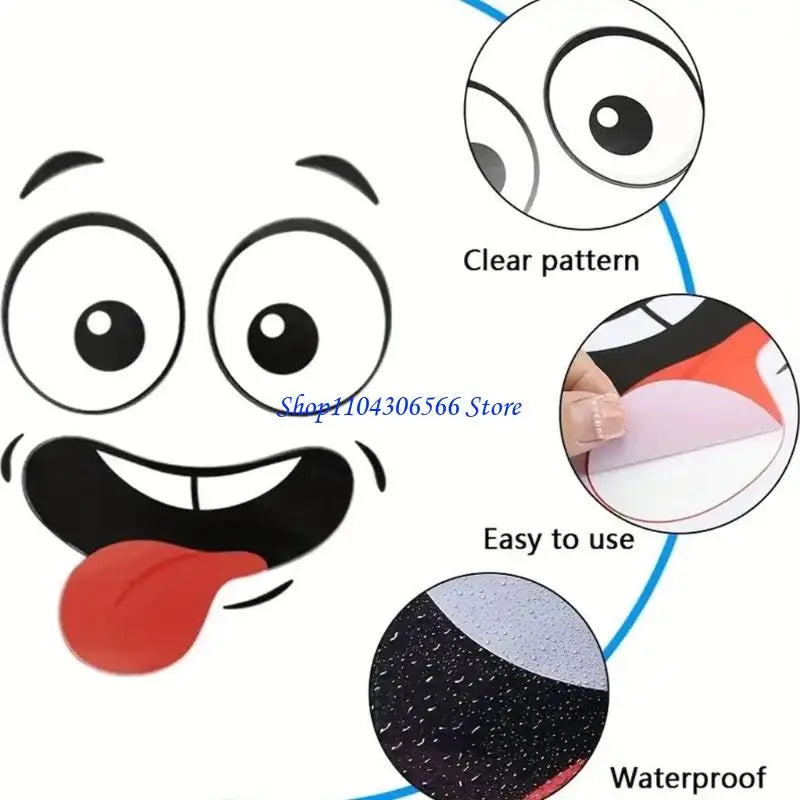 4-Pack Cartoon Smiling Face PVC Stickers for Gaming & Devices Decorative Sticker Set HIP China Mainland