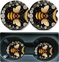 2-Pack Bee Ceramic Car Cup Holder Coasters – 2.75" Anti-Slip Car Cup Holder Coaster HIP 1 ceremic