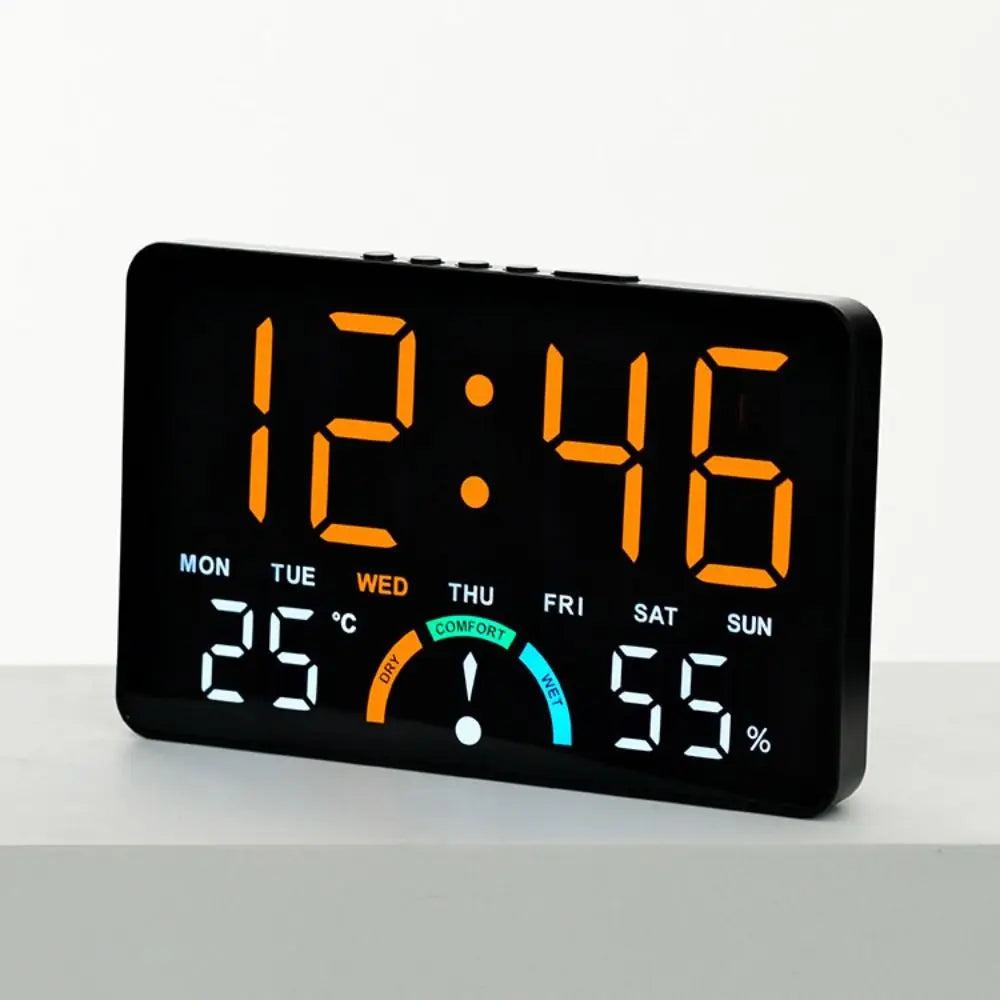 LED Digital Wall Clock – Date, Calendar & Temperature Display LED Wall Clock HIP