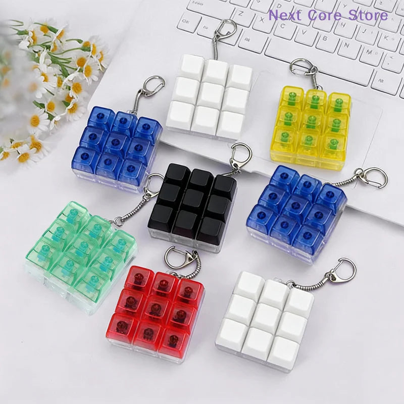 9-Key Mechanical Keyboard Switch Tester Fidget Keychain Toy Fidget Keychain Toy HIP