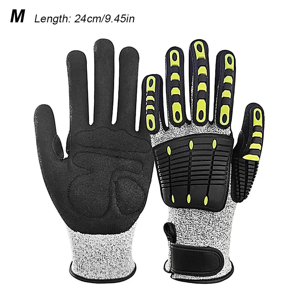 Level 5 Cut-Resistant Work Gloves – Anti-Impact TPR Nitrile Safety Work Gloves HIP M