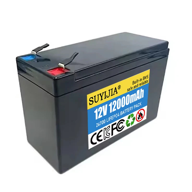 12V 12Ah LiFePO4 Battery Pack – 30A BMS & 3A Charger Lithium Battery Pack HIP