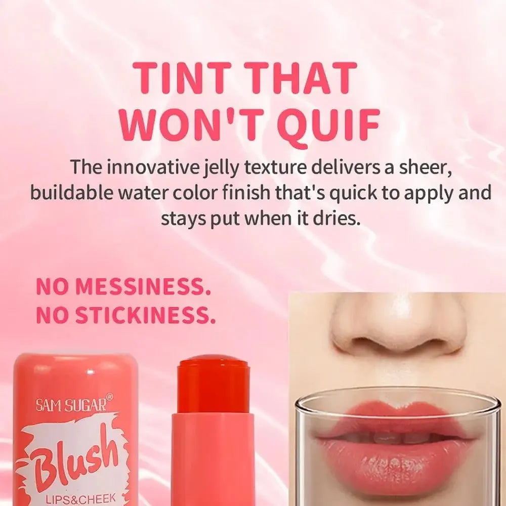 SAM SUGAR Jelly Blush Stick – 3-in-1 Lip, Cheek & Eye Tint Jelly Blush Tint Stick HIP