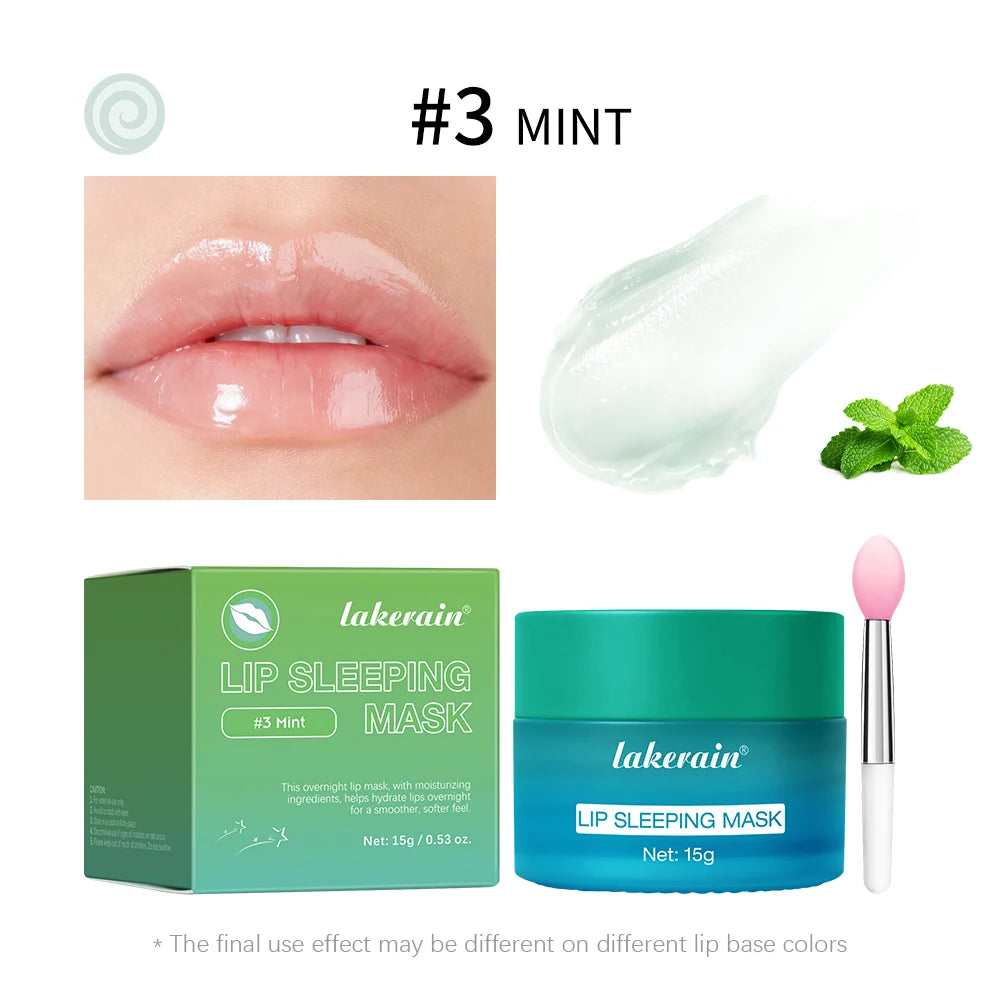 Blueberry Overnight Lip Sleeping Mask Dual Color Hydrates Dry Cracked Skin Reduces Fine Lines Moisturizing Nourishment Care HIP 3Mint