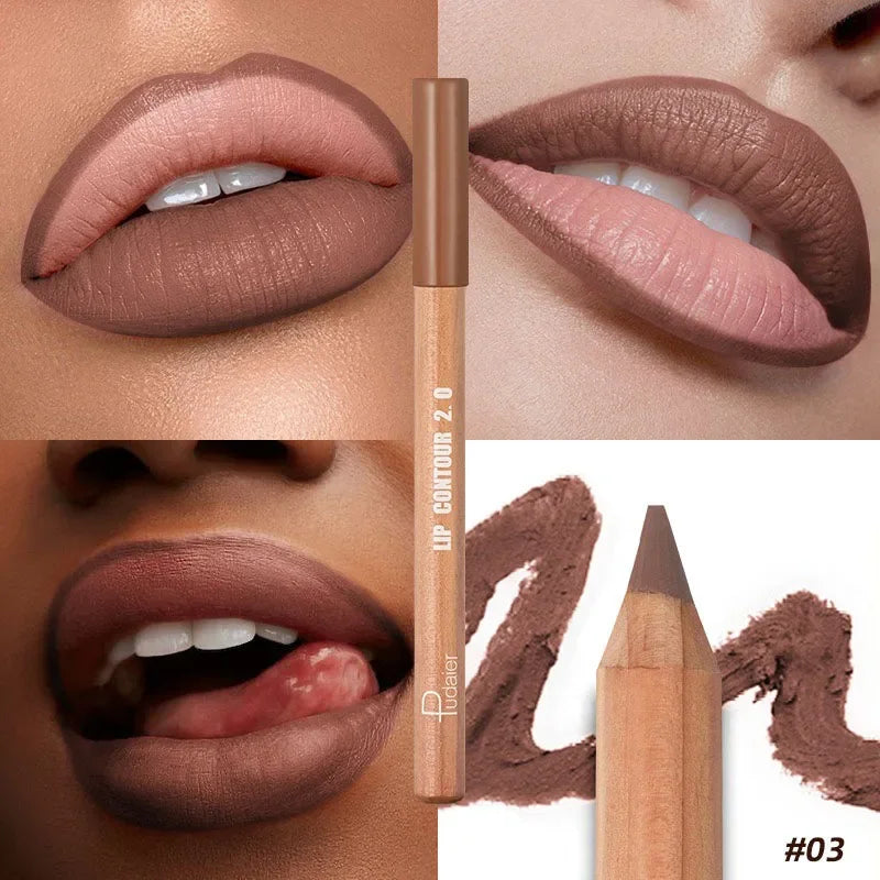 8 Color Nude Matte Lipliner Pencil Long-lasting Waterproof Lip Contour Sculpt Pen Blendable High Pigmented Lipstick Lip Liner HIP 03