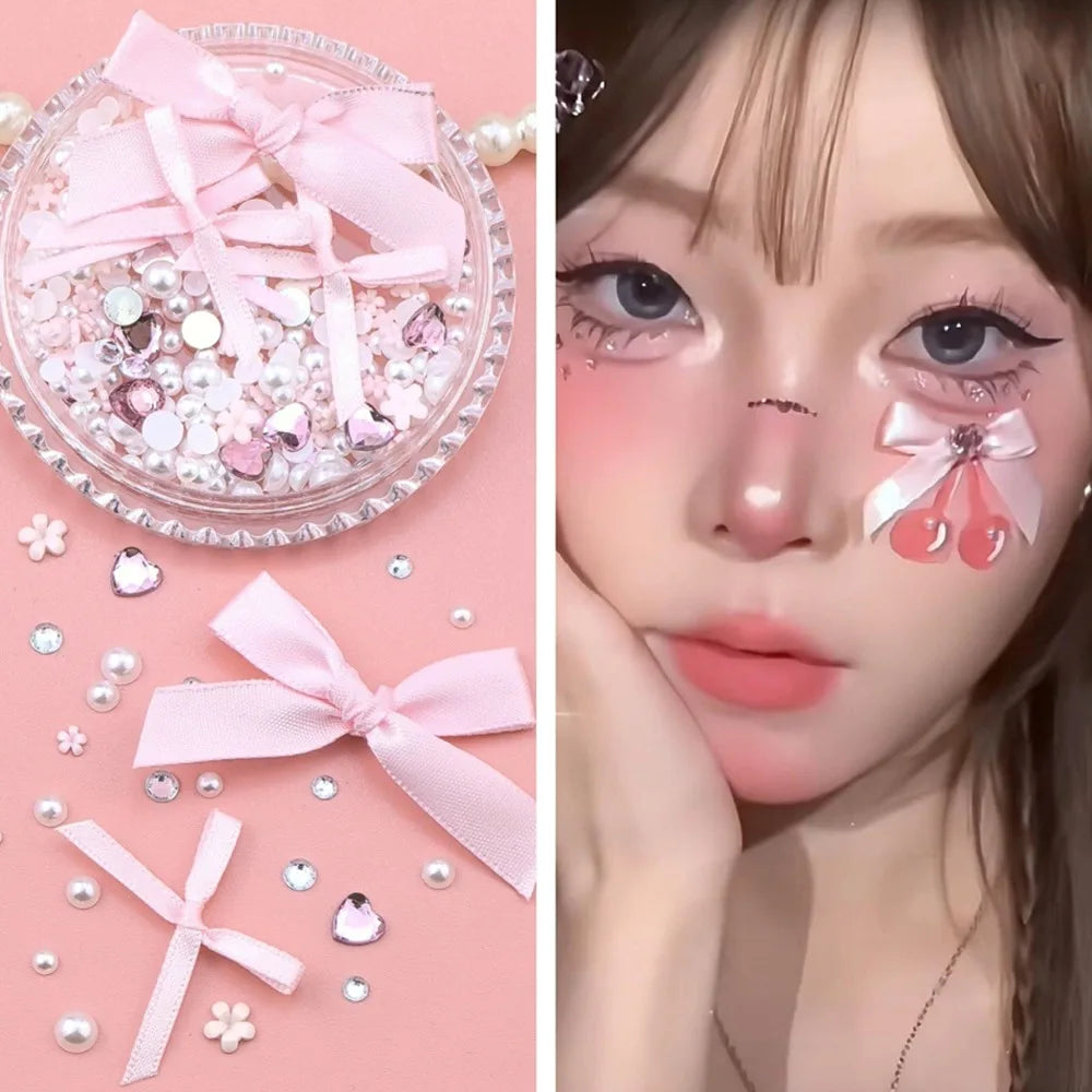3D Rhinestone Bow Crystal Face & Nail Sticker Decorations