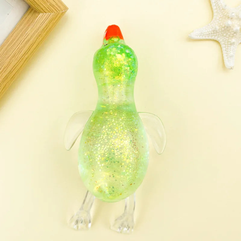 Glitter Squishy Duck Toy – Stretchy Fidget for Kids & Adults Squishy Fidget Toy HIP Green