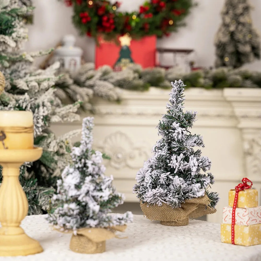 Flocked Mini Christmas Tree – Lifelike Artificial Pine Décor Artificial Christmas Tree HIP