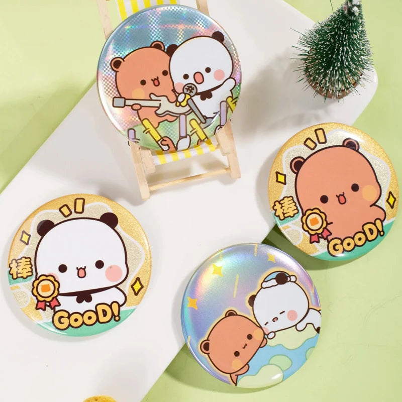 Bubu & Dudu Panda Commemorative Brooch Badge | Cute Gift Collectible Brooch Pin HIP