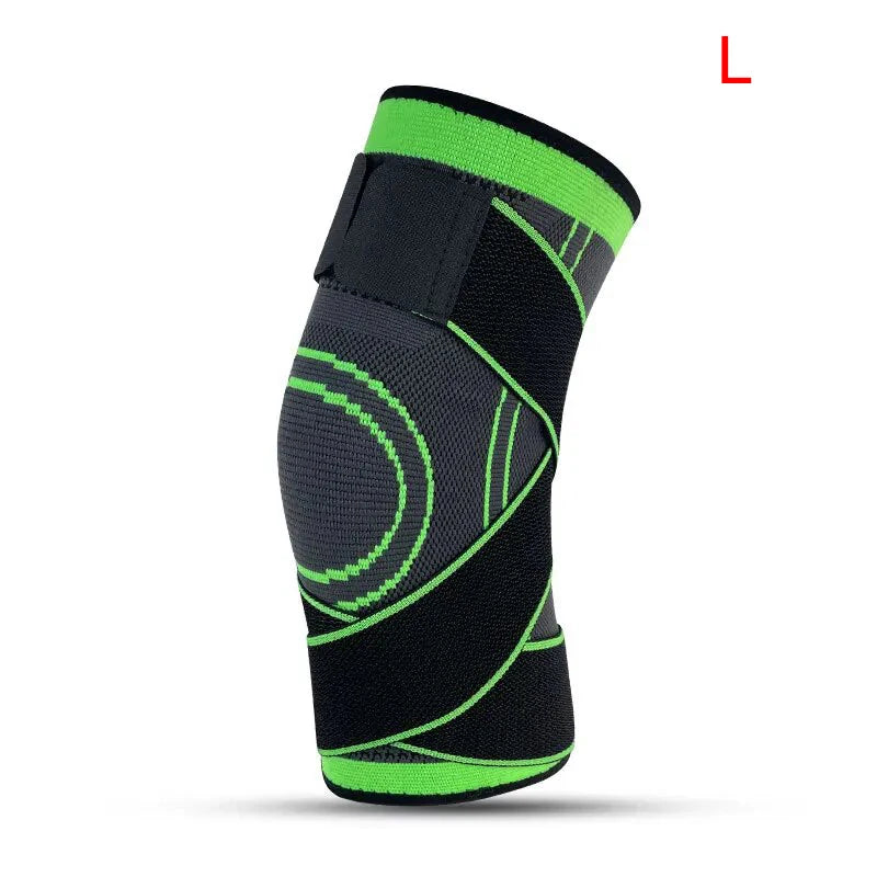 Adjustable Nylon Sports Knee Brace – Patella Stabilizer Knee Brace Support HIP L-Green